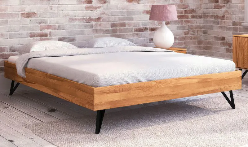 Letto alla francese Masterton 03 | Faggio massello oliato | 140 x 200 cm | Design elegante