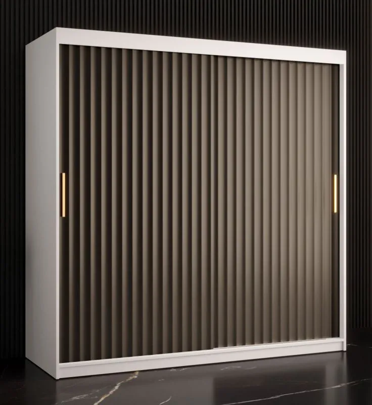 Armadio Balmenhorn 62 | 10 scomparti | Bianco opaco/Nero opaco | 200 x 180 x 62 cm | Ampio spazio organizzato