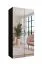 Armadio con ante a specchio "Zainab" 12, nero, maniglie: cashmere, 1 scomparto, 1 barra appendiabiti, Sistema "Soft-Close", 100 x 52 x 202 cm
