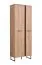 Set ingresso Crina 5 pezzi | Armadio, specchio, cassettiera, scarpiera con cuscino | Rovere grigio, ABS