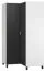 Armadio angolare Vacas 14 | Bianco/Nero | 195 x 102 x 104 cm | Design moderno, LED, soft close