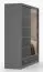 Armadio scorrevole grigio/nero con specchio | 2 ante, 12 scomparti, 3 cassetti | 218 x 203 x 61 cm