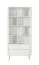 Libreria "Sloughia" 01, bianco, frontale cannettato, 8 ripiani, 2 cassetti, 194 x 88 x 38 cm