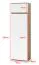 Armadio con top "Jaralillo" 11, color rovere Artisan/bianco, 4 ante, 5 scomparti, 1 barra appendiabiti, Sistema "push-to-open", 70 x 40 x 225 cm