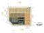 Sauna prefabbricata "Tirari" 68 mm, con tetto con bordino - misure esterne (l x p x h): 244 x 194 x 199 cm
