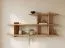Mensola "Autise" 01, rovere massello, oliato, finitura naturale, 3 ripiani, 140 x 25 x 66 cm