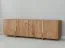 Mobile TV "Loir" 02, rovere massello, oliato, finitura naturale, piano in travertino, 4 ante, 6 ripiani, 180 x 46 x 56 cm