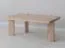 Tavolino "Loir" 06, rovere massello, oliato, finitura sbiancata, piano in travertino, 102 x 60 x 41,5 cm