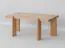 Tavolino "Loir" 06, rovere massello, oliato, finitura naturale, piano in travertino, 102 x 60 x 41,5 cm
