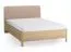 Letto una piazza e mezza "Olimar" 29, rovere massiccio, color rovere / ecrù, incl. rete a doghe, testiera imbottita, 140 x 200 cm
