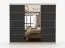 Armadio scorrevole Cevennen 12 | Nero e rovere Sonoma | 3 ante con specchio | 12 scomparti | 218 x 250 x 61 cm