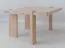 Tavolino "Loir" 06, rovere massello, oliato, finitura sbiancata, piano in travertino, 102 x 60 x 41,5 cm