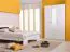 Armadio battente Kovin 06 bianco | 2 cassetti | anta a specchio | barra appendiabiti | 5 scomparti | 205x120x52 cm