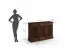 Credenza "Guil" 08, pino finlandese, massiccio, color tabacco, maniglie: argento anticato, 3 ante, 91 x 142 x 45 cm