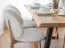 Sedia Doustre 05 | Faggio massiccio bianco | Imbottitura in ciniglia | 79 x 51 x 46 cm