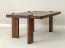 Tavolino "Loir" 06, rovere massello oliato, color tabacco, piano in travertino, 102 x 60 x 41,5 cm