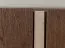 Vetrinetta "Loir" 04, rovere massello, oliato, color tabacco, piano in travertino, 3 ante, 12 scomparti, illuminazione a LED, 120 x 41 x 140 cm
