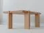 Tavolino "Loir" 06, rovere massello, oliato, finitura naturale, piano in travertino, 102 x 60 x 41,5 cm