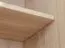 Vetrinetta "Loir" 04, rovere massello, oliato, finitura sbiancata, piano in travertino, 3 ante, 12 ripiani, illuminazione a LED, 120 x 41 x 140 cm