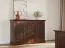 Credenza "Guil" 08, pino finlandese, massiccio, color tabacco, maniglie: argento anticato, 3 ante, 91 x 142 x 45 cm