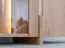 Mobile TV "Loir" 03, rovere massello, oliato, finitura sbiancata, piano in travertino, 4 ante, 6 scomparti, illuminazione a LED, 180 x 46 x 56 cm