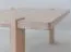 Tavolino "Loir" 06, rovere massello, oliato, finitura sbiancata, piano in travertino, 102 x 60 x 41,5 cm