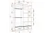 Armadio scorrevole Lusatian 07 | Bianco/Nero | Specchio | 2 ante, 6 scomparti, 2 cassetti | 218 x 150 x 61 cm