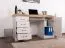 Scrivania Badile 17 | Bianco pino e marrone | 80x147x55 cm | 4 cassetti e anta | Stile country