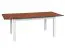 Tavolo da pranzo allungabile Gyronde 22, pino massiccio, colore: bianco / noce - dimensioni: 150-197 x 93 cm (L x P)