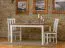 Tavolo da pranzo allungabile Gyronde 22, pino massiccio, colore: bianco / noce - dimensioni: 150-197 x 93 cm (L x P)