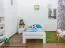 Letto 1 piazza e mezza pino massello laccato bianco A11 | Rete a doghe inclusa | 120 x 200 cm