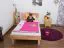 Letto singolo "Wooden Nature" 01, faggio massello, oliato - 100 x 200 cm (l x l)