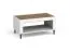 Tavolino moderno "Barbe" 25 | 1 ripiano con protezione ABS | Bianco opaco/rovere | 46,5 x 97 x 56 cm