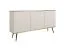 Soggiorno 3 pezzi Horsham | Beige, gambe nere | Sistema push to open | Bordi ABS | Consolle e 2 madie