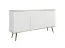 Set soggiorno 3 pezzi "Horsham" | Bianco con gambe nere | Consolle e 2 madie | Design moderno, bordi ABS, push-to-open
