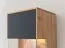 Armadio a muro Rania 16 rovere/nero | Legno massiccio | 142 x 43 x 33 cm | Frontale vetro e legno | LED integrato