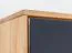 Armadio a muro Rania 16 rovere/nero | Legno massiccio | 142 x 43 x 33 cm | Frontale vetro e legno | LED integrato