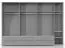 Armadio battente Siumu 39 | Bianco lucido | 224 x 317 x 56 cm | 7 ante, 6 cassetti | Design moderno