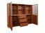Vetrina Jussara 12, colore: ambra, parzialmente in rovere massiccio - 150 x 178 x 42 cm (A x L x P)