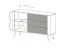 Cassettiera moderna Sloughia 04 beige | 3 cassetti, 2 scomparti | Protezione bordi ABS | 81 x 138 x 38 cm
