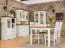 Vetrina Gyronde 15 | Pino Massiccio Bianco e Rovere | 190 x 90 x 45 cm | Stile Country, Ante in Vetro, Soft Close
