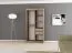 Armadio scorrevole Bisaurin 2 ante con specchio | Bianco opaco/Nero | 200 x 120 x 62 cm | Design moderno