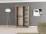 Armadio scorrevole Bisaurin 2 ante con specchio | Nero | 200 x 120 x 62 cm | Design moderno salvaspazio
