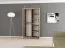 Armadio scorrevole con specchio Jan 01B | Bianco opaco | 200 x 100 x 62 cm | Design moderno
