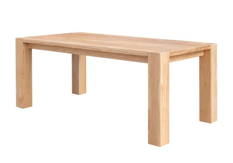 Tavolo da pranzo "Gijou" 02 | Rovere massiccio oliato | Gambe metallo nero | 75 x 180 x 90 cm | Spessore piano 4 cm