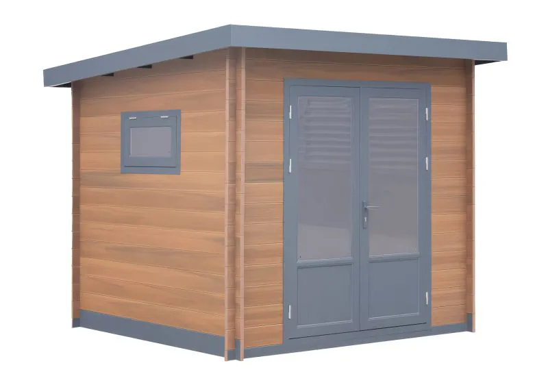 Casetta da giardino in WPC "Waldblick" - Lunghezza: 250 cm, Larghezza: 250 cm, Altezza: 239 cm, Colore: effetto legno