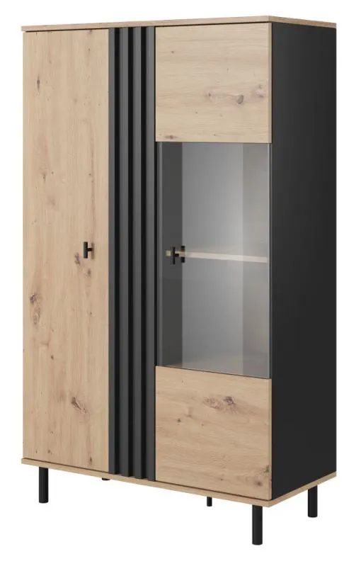 Vetrina Gardane 01 | Rovere e Antracite | 149 x 90 x 40 cm | Design moderno e praticità