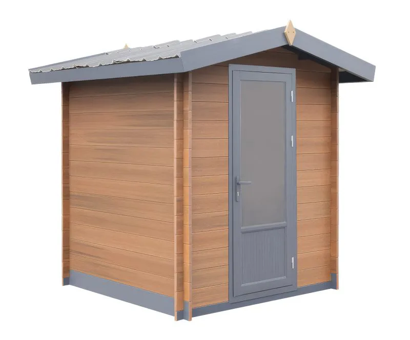 Casetta da giardino in WPC "Abendruh" - Lunghezza: 193 cm, Larghezza: 193 cm, Altezza: 253 cm, Colore: effetto legno
