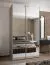 Armadio ad ante scorrevoli "Tampa", color cashmere, 2 ante scorrevoli, 6 scomparti, 2 barre appendiabiti, 2 specchi, Sistema "Soft-Close", 245,5 x 140 x 64 cm