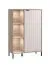 Credenza Zitiste 06 | Grigio rovere e cashmere | 1 anta, 6 scomparti | Bordi ABS | 131 x 86,5 x 40 cm | Metallo